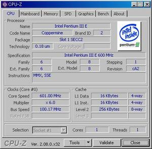 INTEL PentiumIII 600E MHz SECC2 (Slot1) ★Coppermineコア★