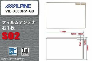 地デジ アルパイン ALPINE 用 フィルムアンテナ VIE-X05CRV-GB 対応 ワンセグ フルセグ 高感度 受信 高感度 受信