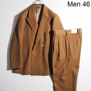 M8198P▼CARUSO カルーゾ × NEAT ニート▼新品 23AW ダブル テーラードジャケット パンツ セットアップ スーツ キャメル 46 秋～春 rb mks