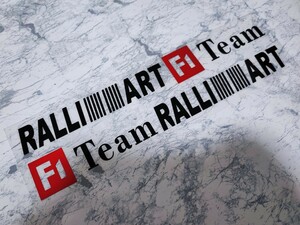 ラリーアート F1 Teams ステッカー2P■RALLIART ランサーEV エクリプスクロス アウトランダーPHEV コルト デリカD:5 ギャランフォルティス