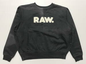 ジースターロウ G-STAR RAW レディース スウェット トレーナー　　 前V シニール ワッペンロゴ フェード 石瀬5724