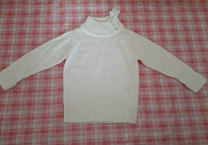 未使用品 100ｃｍ 西松屋 子供 100サイズ 100 100㎝ YG75757 トップス ニットセーター ニット セーター ホワイト 白 無地 長袖セーター