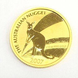 K24IG オーストラリア ナゲット カンガルー金貨 1/10oz 総重量3.1ｇ【CDAS7072】