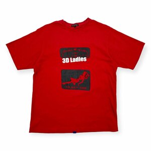 R.NEWBOLD アールニューボールド BIGプリント 半袖Tシャツ カットソー Lサイズ/赤/レッド/メンズ/ポールスミス