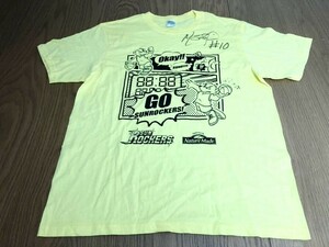 サンロッカーズ渋谷　Bリーグ　バスケット　サイン入Tシャツ　L 22-0731-06