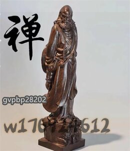 注目新作 沈香木彫りダルマ祖師仏像赤木彫刻高さ20cm 極上品