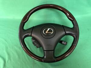 KB235 中古 レクサス LEXUS SC430 UZZ40 平成15年6月 純正 ステアリング ホイール ハンドル ウッドコンビ 本体 ホーンパッド 動作保証