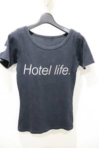 即決 2000年代初頭 HYSTERIC GLAMOUR ヒステリックグラマー HOTEL LIFE ＆ Debbie Suzie Joanメッセージプリント Tシャツ レディースF