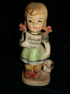 昭和レトロ 譜面の女の子人形 1960~70年代　アンティーク 陶器