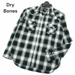 Dry Bones ドライボーンズ 通年★ 長袖 ウエスタン オンブレー チェック シャツ Sz.42　メンズ 大きいサイズ 日本製　A4T01373_2#C