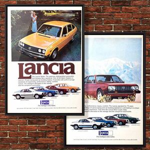 USA 当時物 LANCIA セット 広告 / ポスター カタログ delta fulvia stratos thema beta lc2 エンブレム ランチア デルタ ミニカー 部品