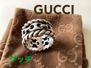 未使用◆GUCCI・グッチ◆指輪 希少なロープアンカーチェーンリング シルバー Silver925 正規品 シルバーリング クロムハーツ好きの方にも