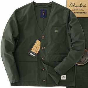 新品 チュウベイ 24SS 洗濯可 ストレッチ ノーカラー ブルゾン L カーキ 【CH1441121_6】 春夏 メンズ CHUBEI リップストップ ジャケット