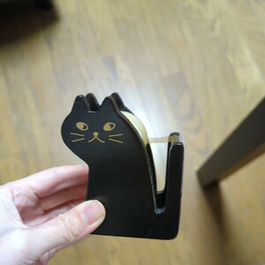 黒猫　セロテープカッター　ハンドメイド