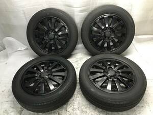 ダイハツ純正 アルミホイール 14x4.5ＪET45 PCD 100 4H アルミホイール 黒塗 タイヤ 155/65R14 中古 ウェイク コンテ タント ムーヴ 流用等