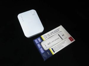 現状品 BUFFALO Wi-fi 中継機 WEX-733DHP/N & LTE4G USB MODEM 2点セット【g】