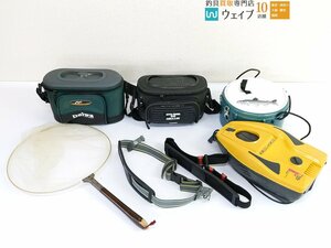 ダイワ 友舟 GX-420W・シマノ 渓流釣りビク・リョービ 鮎ベルト 他 計7点 鮎釣り用品セット