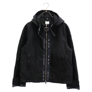 BURBERRY バーバリー Logo Detail Nylon Hooded Jacket ロゴデザイン ナイロン フード付き ジャケット ブラック 4549158