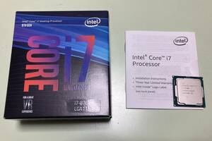 Intel CPU Core i7 8700k 3.7 GHZ LGA1151 BOX 第8世代 インテル 自作PC パーツ