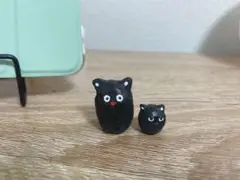 粘土　黒猫の親子