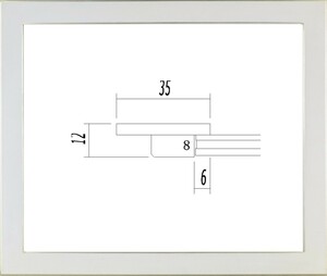 デッサン用額縁 木製フレーム UVカットアクリル仕様 7523 半切サイズ ホワイト