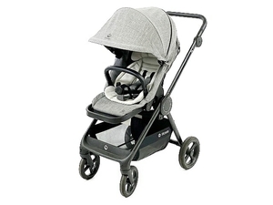 【動作保証】 STOKKE Beat A型 ベビーカー 2020年製 ブラック グレー レインカバー付き 539501 中古 楽 T8765408