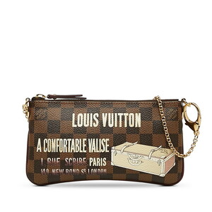 ルイ ヴィトン ポシェット ミラ MM チェーン アクセサリーポーチ N63091 ブラウン PVC レザー レディース LOUIS VUITTON 【中古】