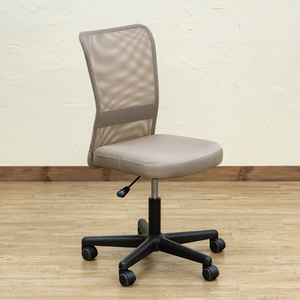 オフィスチェアー メッシュ布シート デスクチェア 昇降式 高さ調節 静音 PUキャスター 椅子 シンプル HAY-10(BE)