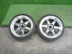 レイズ　VR　TE37V　205/40R17　17×7.5J　4穴　2本　ノミ　100　+30　　中古 ホイール　TE37