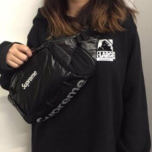 ☆ 17FW Supreme シュプリーム Waist Bag ウエストバッグ ショルダーバッグ ボディーバッグ バッグ box logo ボックスロゴ (ブラック黒)EGN