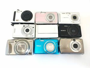 １スタ～【コンパクトデジタルカメラまとめて9点】ソニー/SONY　キャノン/Canon　カシオ/CASIO　ニコン/Nikon　ジャンク現状品