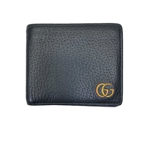 GUCCI グッチ 473960 GGマーモント 二つ折り財布 折り財布 レザー ブラック 黒 メンズ