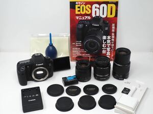 ★Canon キヤノン EOS 60D レンズ3本 自撮り★SDカードとiPhoneリーダー付★バリアングル★自撮り