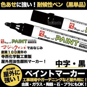 ペイントマーカーSR No.550 黒 中字 筆記線幅 2.5mm 油性顔料インキ 耐候性 耐光性 耐水性 マジック 1Pパック