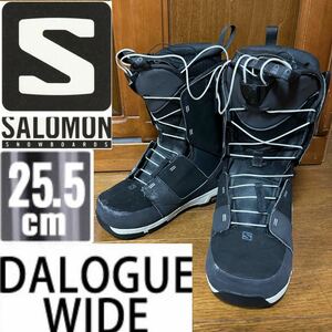 SALOMON サロモン DIALOGUE WIDE ダイアログ ワイド スノーボード スノボ ブーツ 靴 25.5cm 25.5 オールラウンド 黒 シューレース ブラック