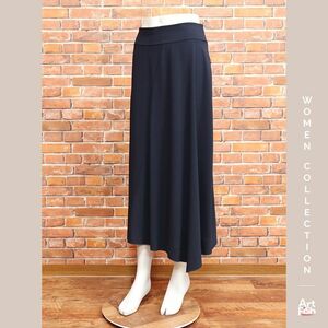 1円/春夏/Laurel/DE34サイズ/アシンメトリー ヘム ロング スカート インポート ローレル 新品/紺/ネイビー/iz313/