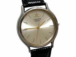 SEIKO セイコー/クレドール 8J81-6A30 シルバー文字盤 QZ メンズ腕時計 動作品
