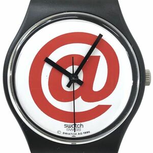 Swatch スウォッチ SIGN 腕時計 GB173 クオーツ コレクション @ アットマーク シンプル 個性的 おしゃれ ブラック 電池交換済 動作確認済