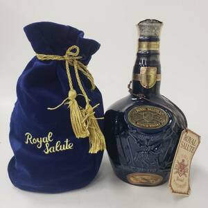 M39319(052)-530/OY4000　酒　ROYAL SALUTE 21年 SCOTCH WHISKY　ロイヤルサルート　スコッチ　ウイスキー　40％　700ml　袋付き