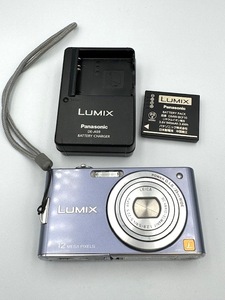●H79547:Panasonic LUMIX DMC-FX60 ルミックス コンパクトデジタルカメラ ラベンダーブルー　充電器付き　ジャンク品