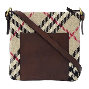 バーバリー BURBERRY バッグ レディース ブランド ショルダーバッグ ウール レザー ベージュ ブラウン チェック 斜め掛け クロスボディ