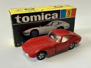 トミカ 黒箱 トヨタ 2000GT No.5-1-2 1Aホイール 最初期箱 「diecast scale model」 印字なし 色指定箱 日本製 MB