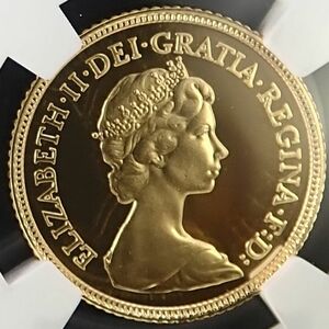 【最高鑑定！】ヤングエリザベス ハーフソブリン 最終年度 1984年 イギリス 金貨 セント・ジョージ 竜退治 1/2Sov プルーフ PF70UC NGC