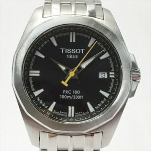 ☆☆ TISSOT ティソ PRC100 デイト P870/970 ブラック クォーツ メンズ 腕時計 箱有 傷や汚れあり