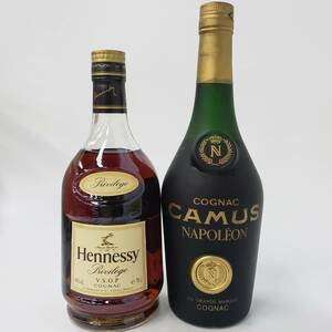 M100223(054)-540/NT4000　酒　２本まとめ　Hennessy Privilege V.S.O.P COGNAC ヘネシー プリヴィレッジ/CAMUS NAPOLEON COGNAC