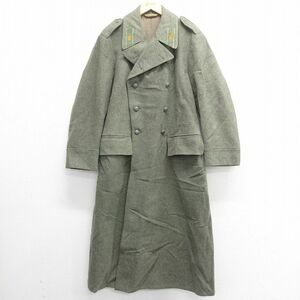 M/古着 長袖 ビンテージ ミリタリー コート メンズ 40s スウェーデン軍 ロング丈 緑 グリーン spe 23feb01 中古 アウター