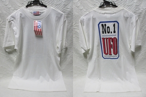 即決 USA ビンテージ デッドストック UFO JEANS No.1 Tシャツ L アメリカ製 バックプリント 未使用 ラージ 綿100％ N.Y ユーフォージーンズ