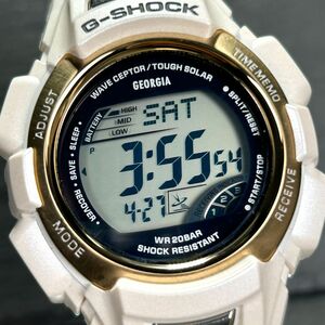 CASIO カシオ G-SHOCK ジーショックｘGEORGIA ジョージア GW-300LVJ 腕時計 電波ソーラー デジタル 多機能 ホワイト メンズ 動作確認済み