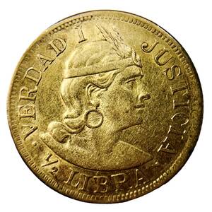 ペルー インディアン座像 金貨 1904年 3.9g 22金 イエローゴールド コレクション アンティークコイン Gold