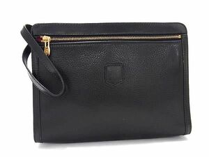 1円 ■美品■ CELINE セリーヌ マカダム レザー クラッチバッグ セカンドバッグ メンズ レディース ブラック系 FD0030